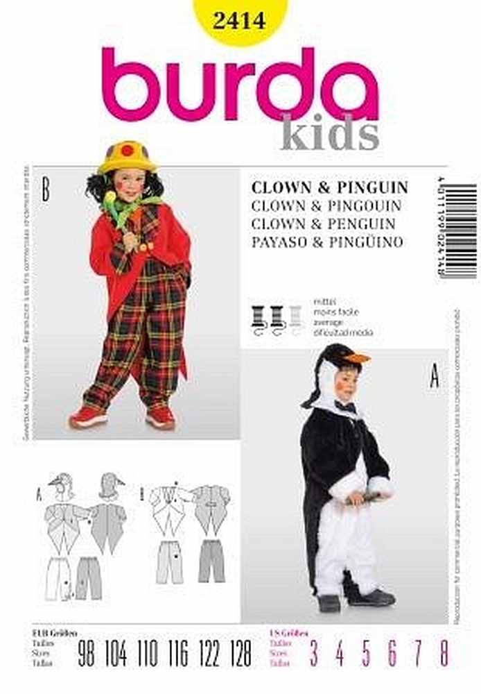 Burda Schnittmuster, Clown, Pinguin