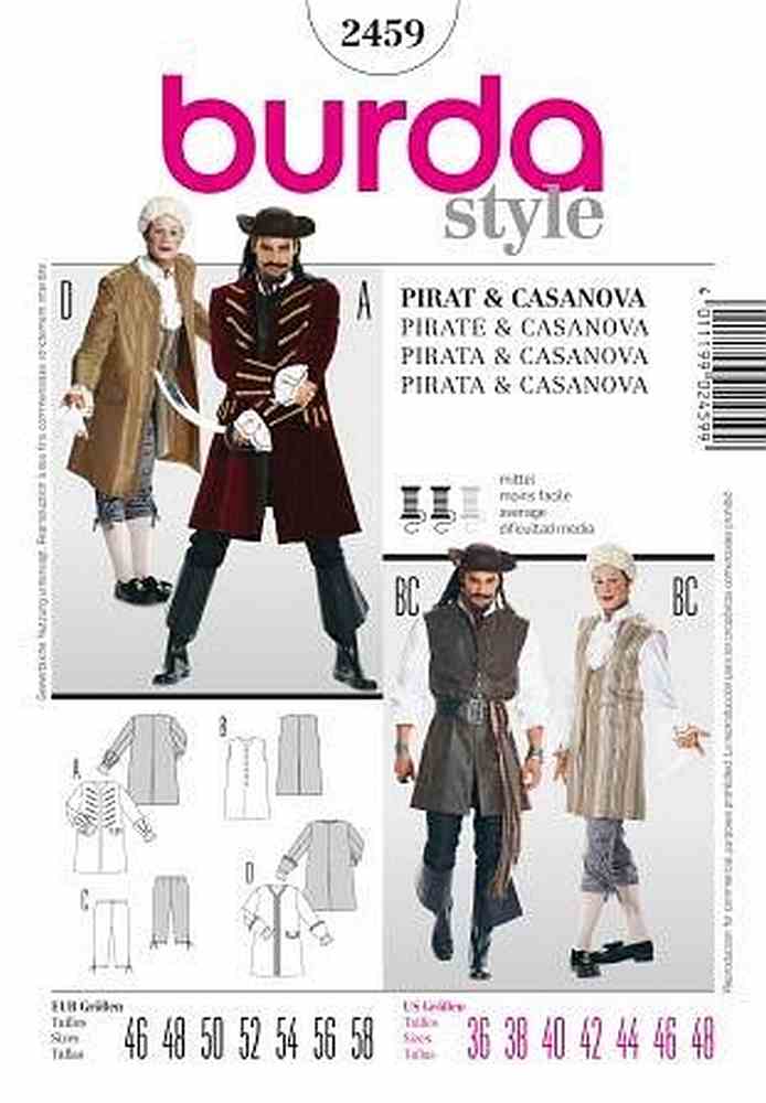 Burda Schnittmuster, Pirat, Casanova