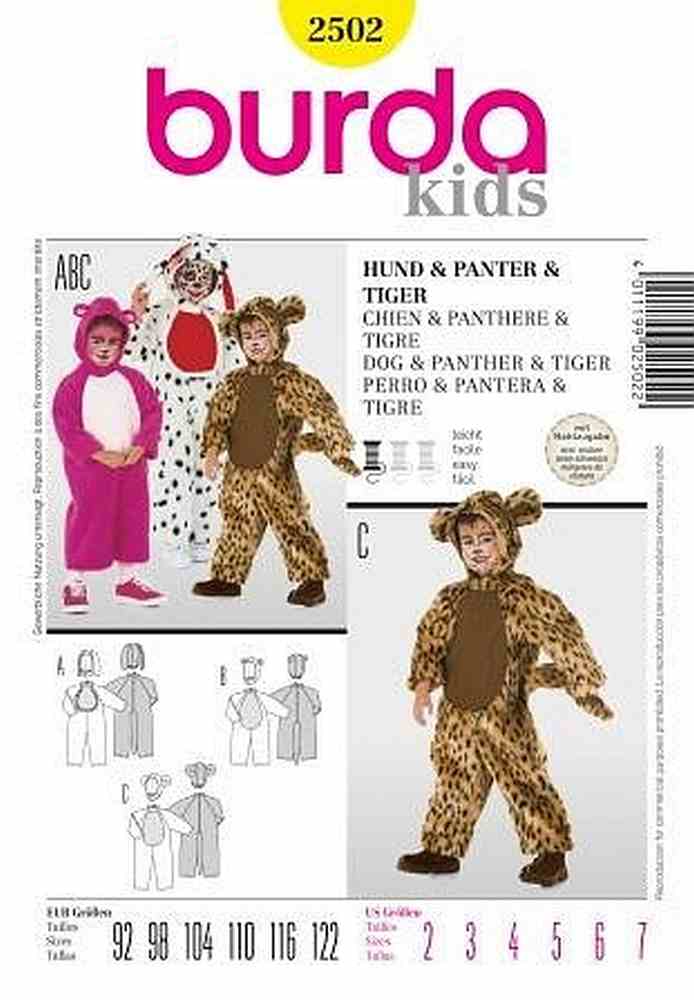 Burda Schnittmuster, Hund, Panter, Tiger