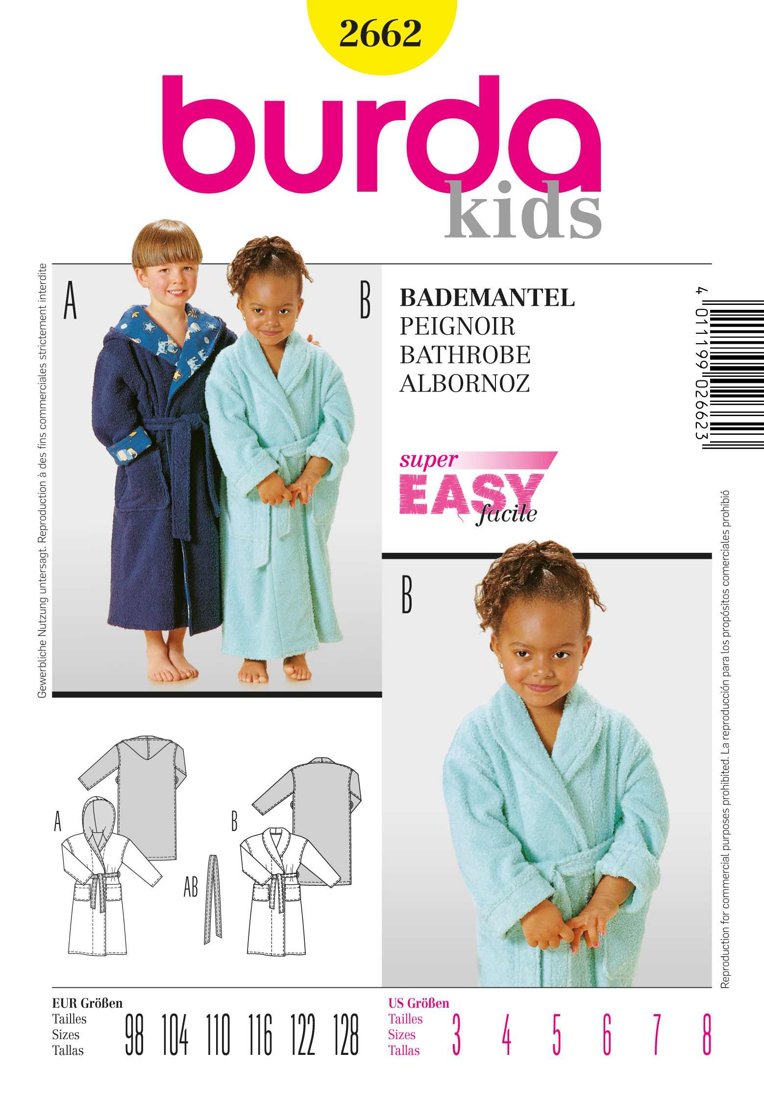 Burda Schnittmuster, Bademantel
