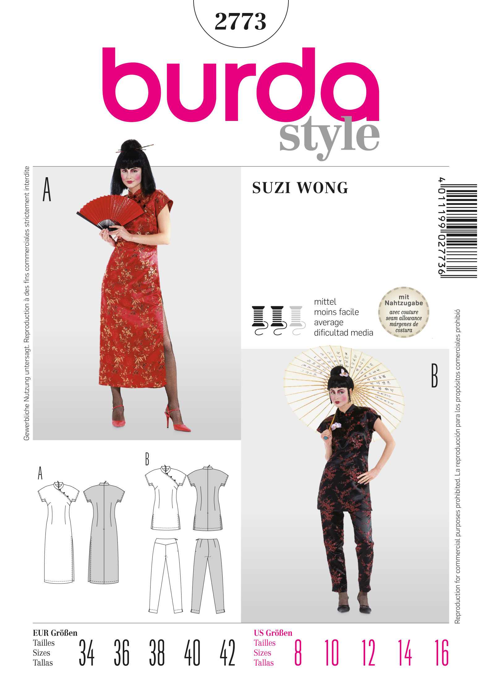 Burda Schnittmuster, Asienkombination Suzi Wong