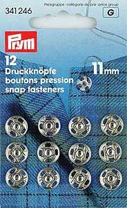 Prym annäh-druckknöpfe 11mm silberfarbig, karte a 12 stk.