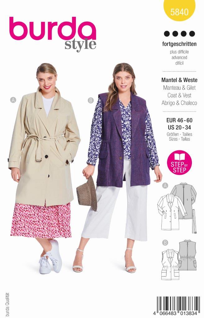 Burda Schnittmuster, Mantel & Weste