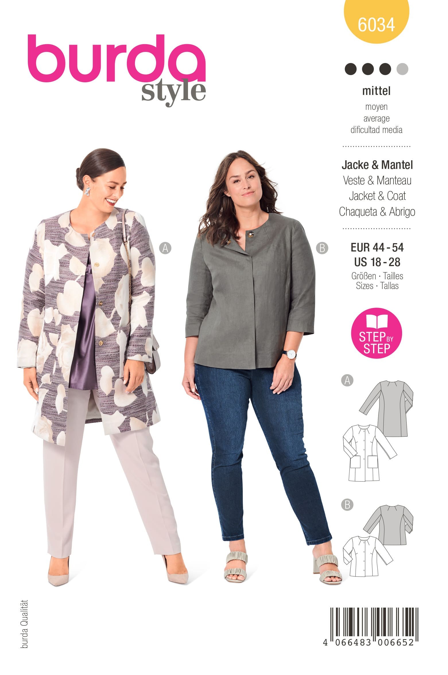 Burda Schnittmuster, Mantel & Jacke