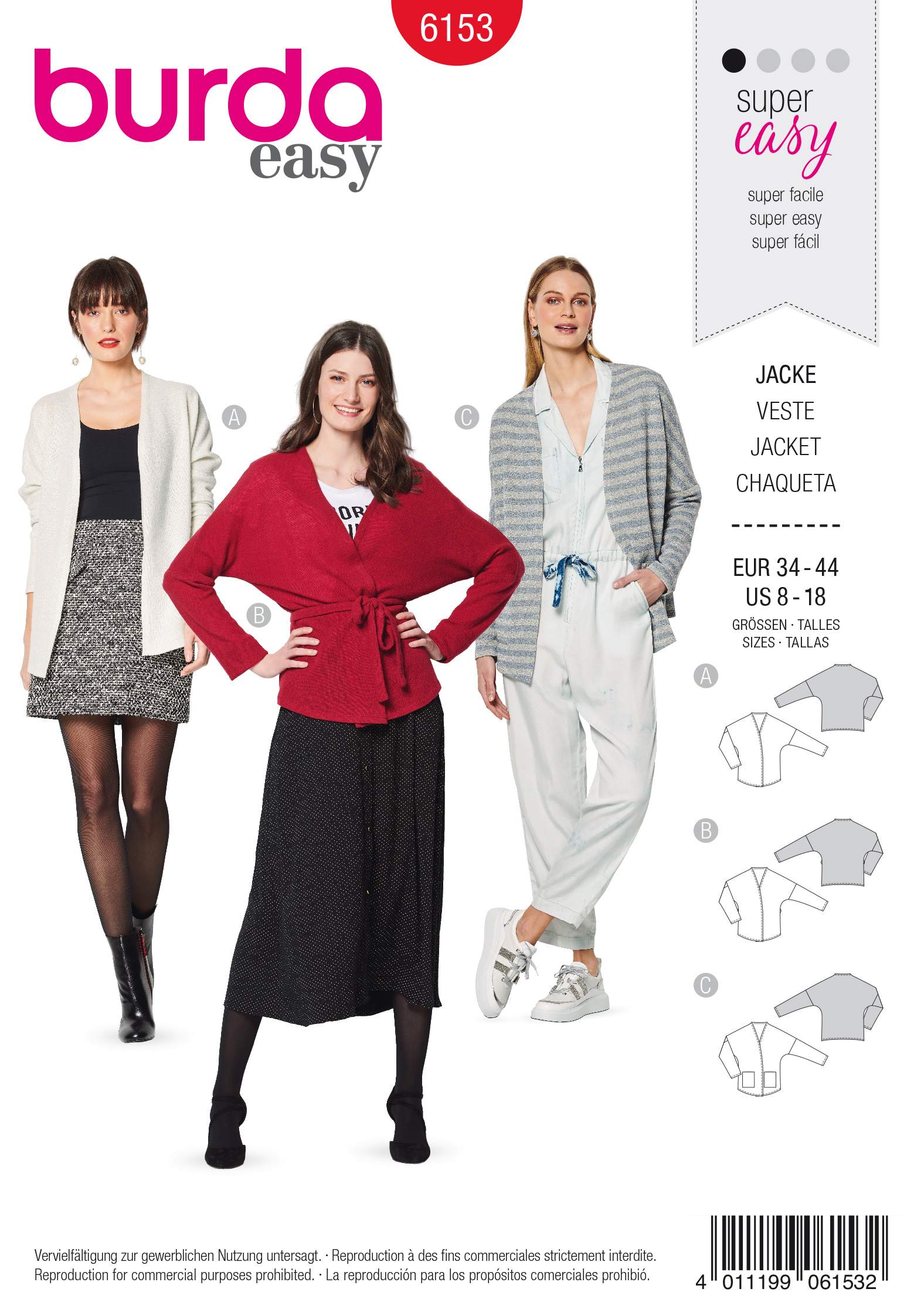Burda Schnittmuster, Cardigan