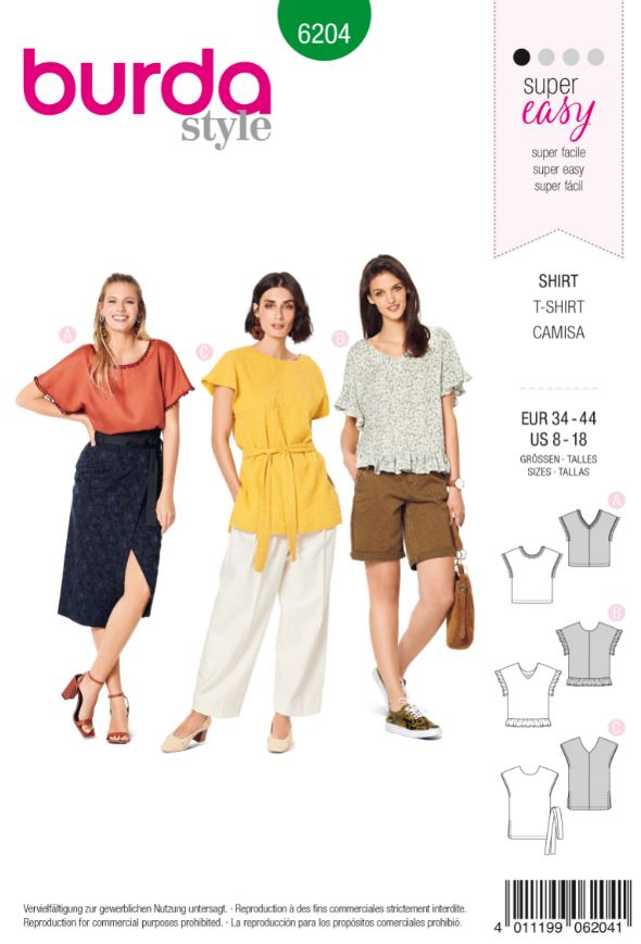 Burda Schnittmuster, Blusenshirt