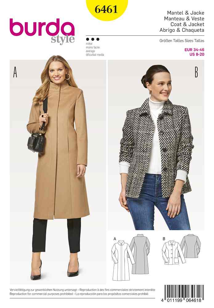 Burda Schnittmuster, Mantel + Jacke