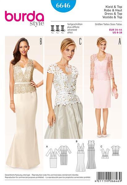Burda Schnittmuster, Kleid Top