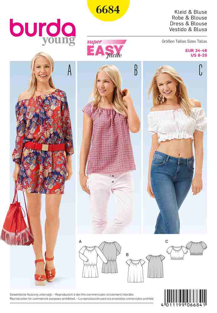 Burda Schnittmuster, Kleid, Bluse