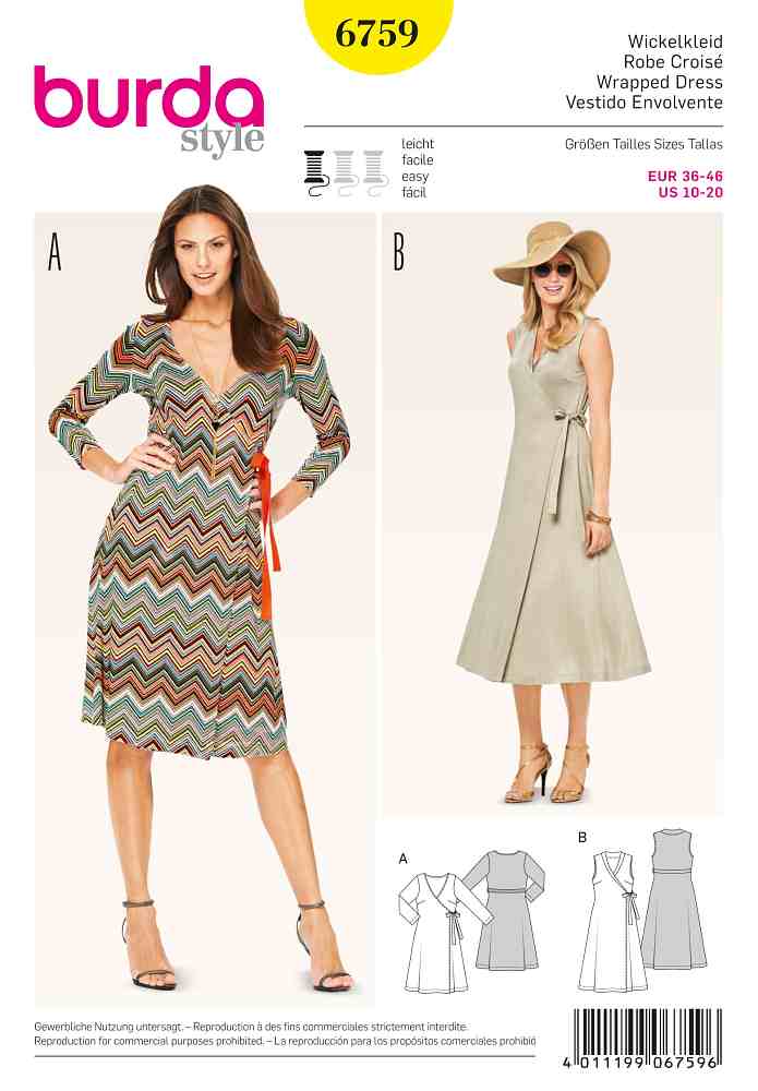 Burda Schnittmuster, Wickelkleid