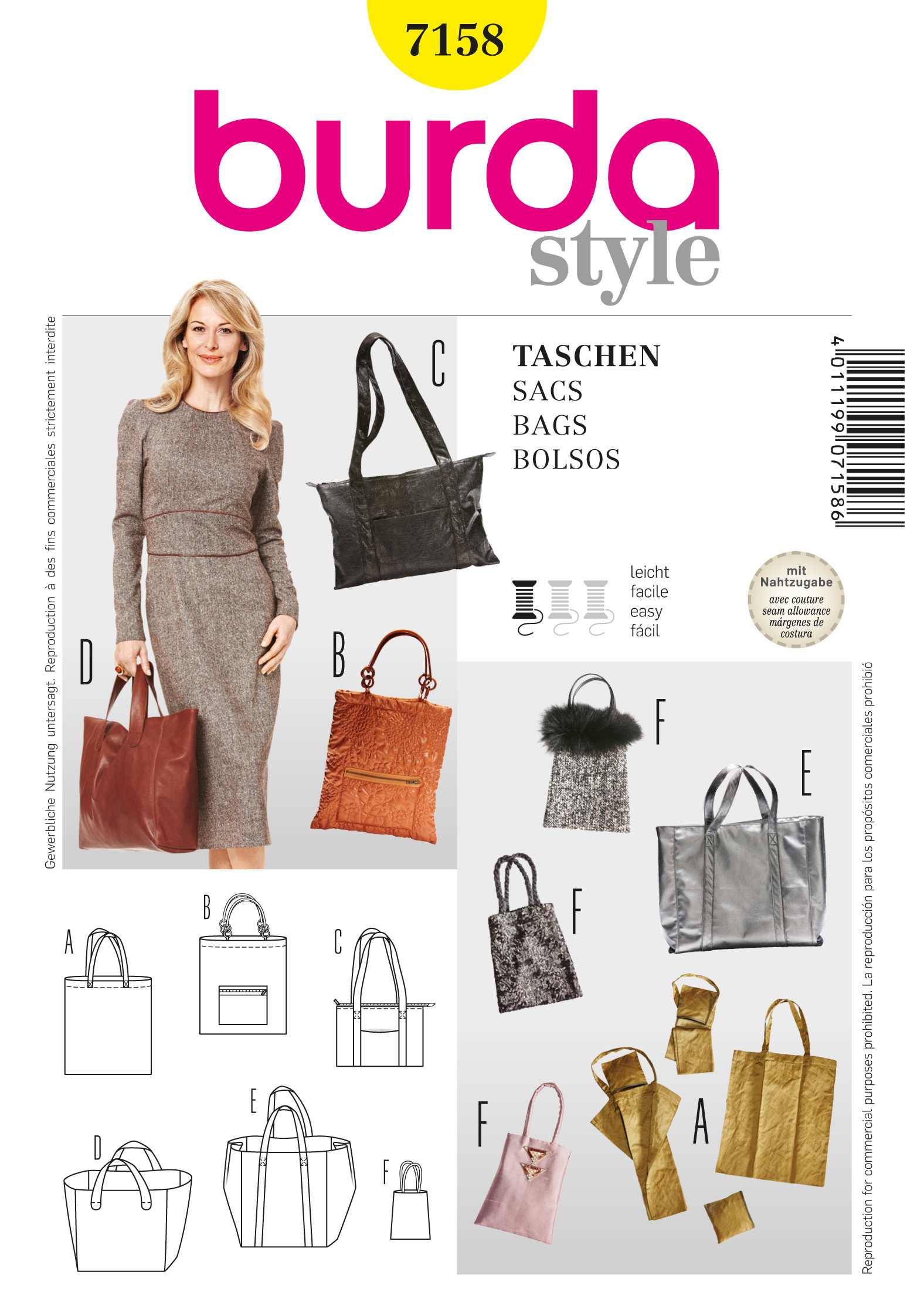 Burda Schnittmuster, Tasche