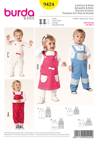 Burda Schnittmuster, Latzhose + Kleid