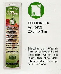 Madeira cotton fix baumwolle stickvlies selbstklebend 
