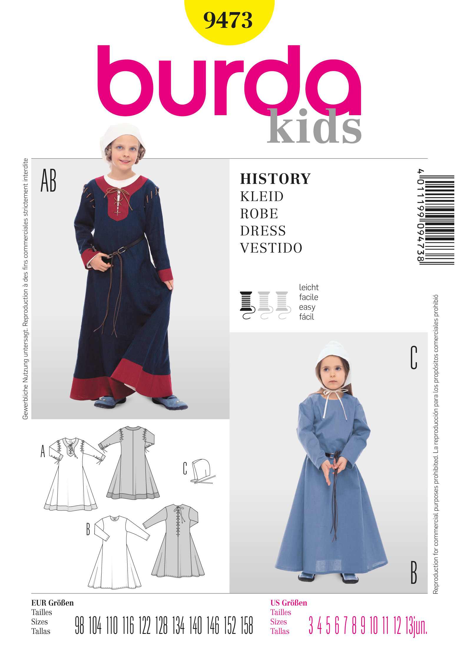 Burda Schnittmuster, Kleid History